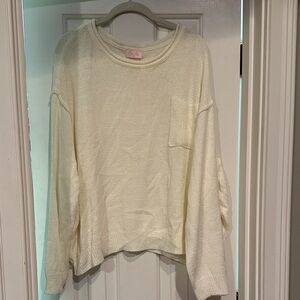 Cozy Cream oversized Sweater by Pink Lily. Size small. Great condition